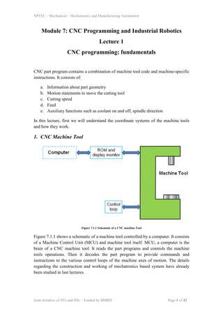 cnc part programming lecture notes|cnc programming module m.